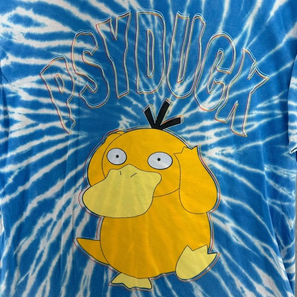 2017 Pokemon Psyduck T-Shirt Blue Tie Dye XL RARE Nintendo Baggy Loose Skater - Picture 1 of 7